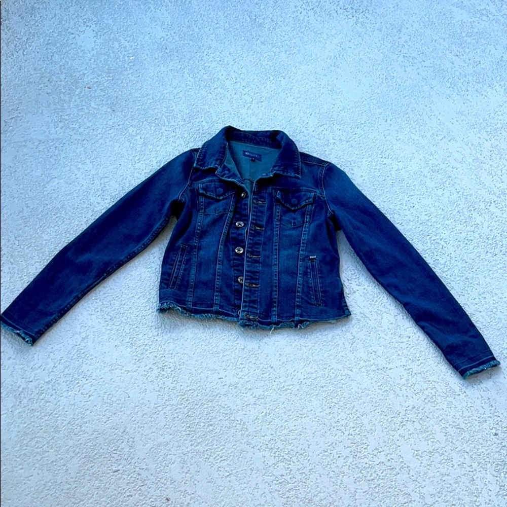 TractrBLU distressed Denim Jacket- Blue, Size S